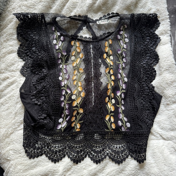 Free People Bisoux Top in Black - Picture 3 of 5